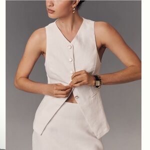 Nwt reformation aspen linen Cream Sleeveless Vest